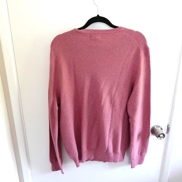 NWT J Crew Men's Cotton Crewneck Sweater in Garter Stitch Size L Pink Casual - Picture 10 of 10
